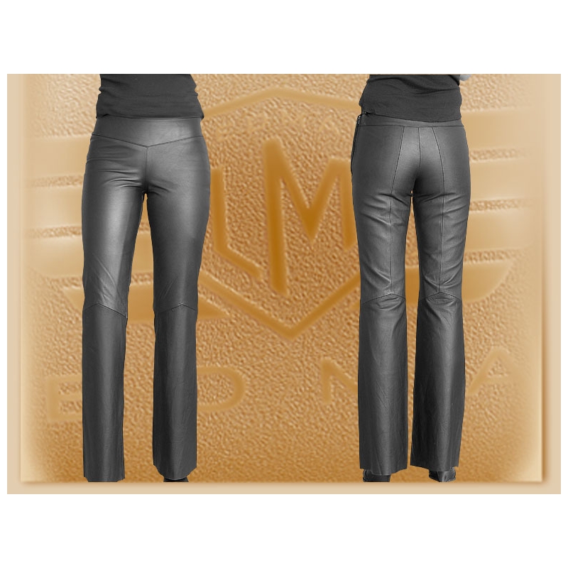 Klasične usnjene hlače Moto s pasom - ženske razprodaja