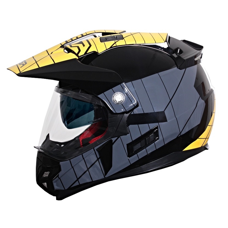 Enduro čelada z vizirjem RSA MX-01 black/grey/yellow razprodaja