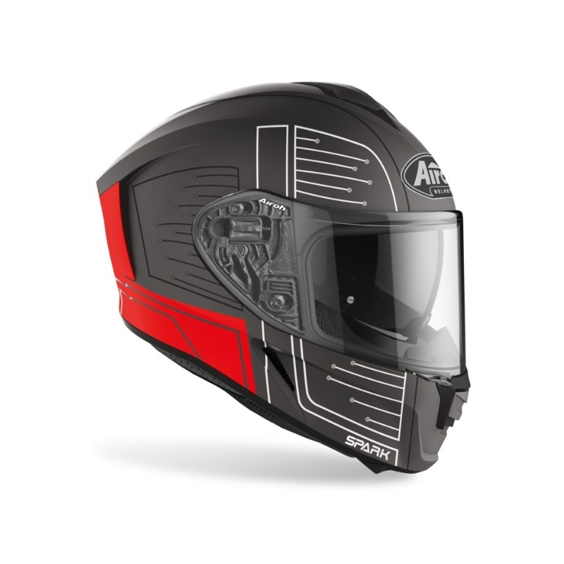 Integralna čelada Airoh Spark Cyrcuit titanium red