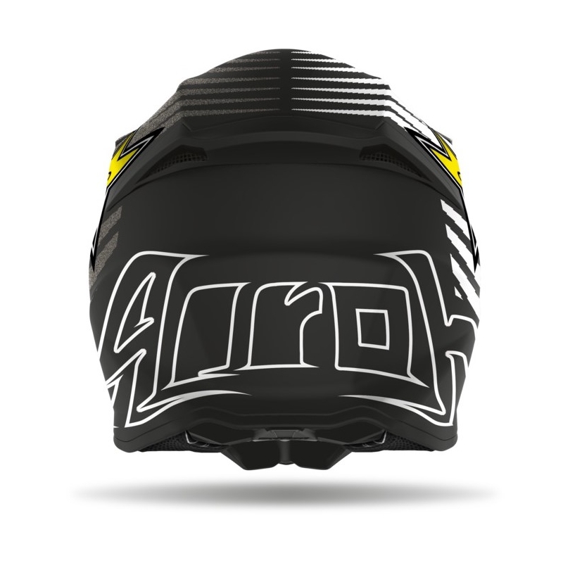 Motokros čelada Airoh Twist Rockstar 2021 črno-bela-rumena razprodaja