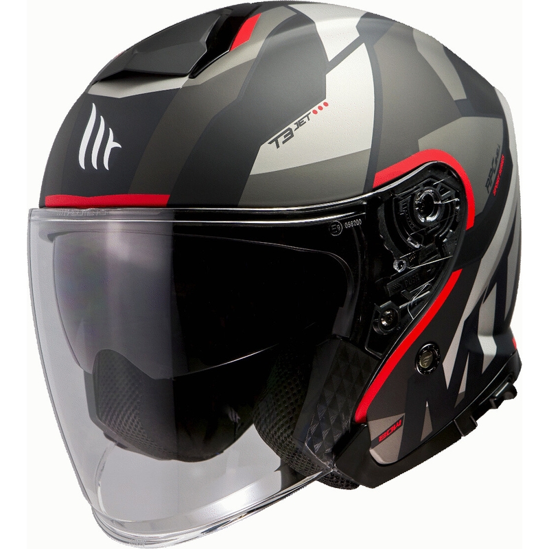 Odprta motoristična čelada MT Thunder 3 SV Bow Black-Grey-Red