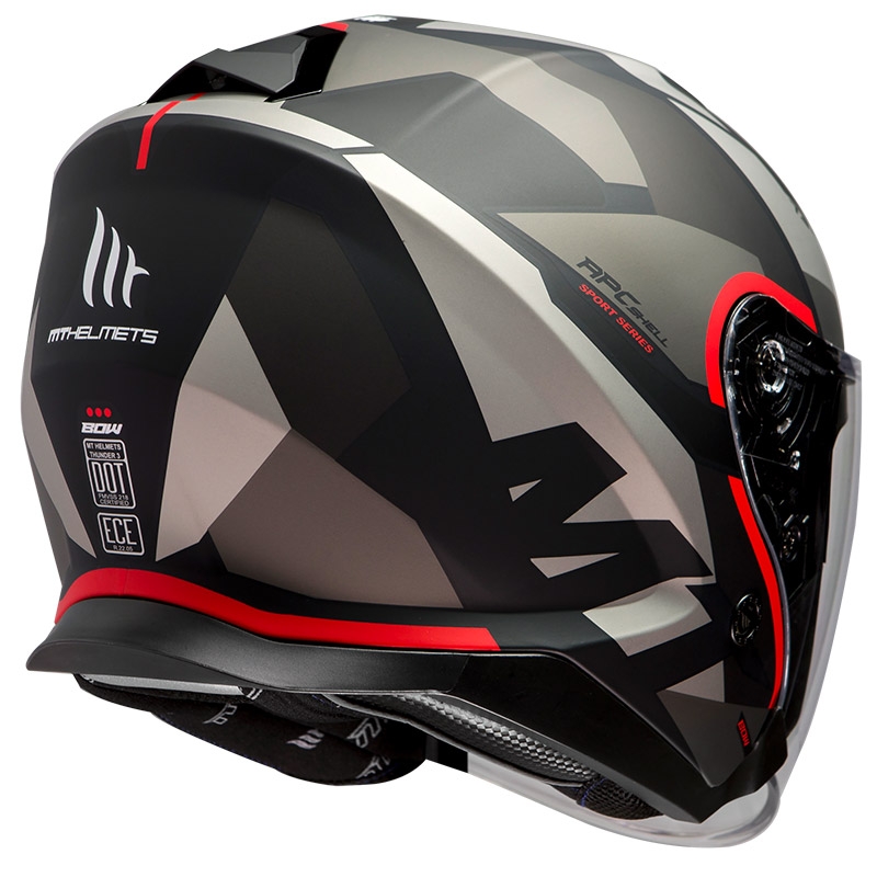 Odprta motoristična čelada MT Thunder 3 SV Bow Black-Grey-Red