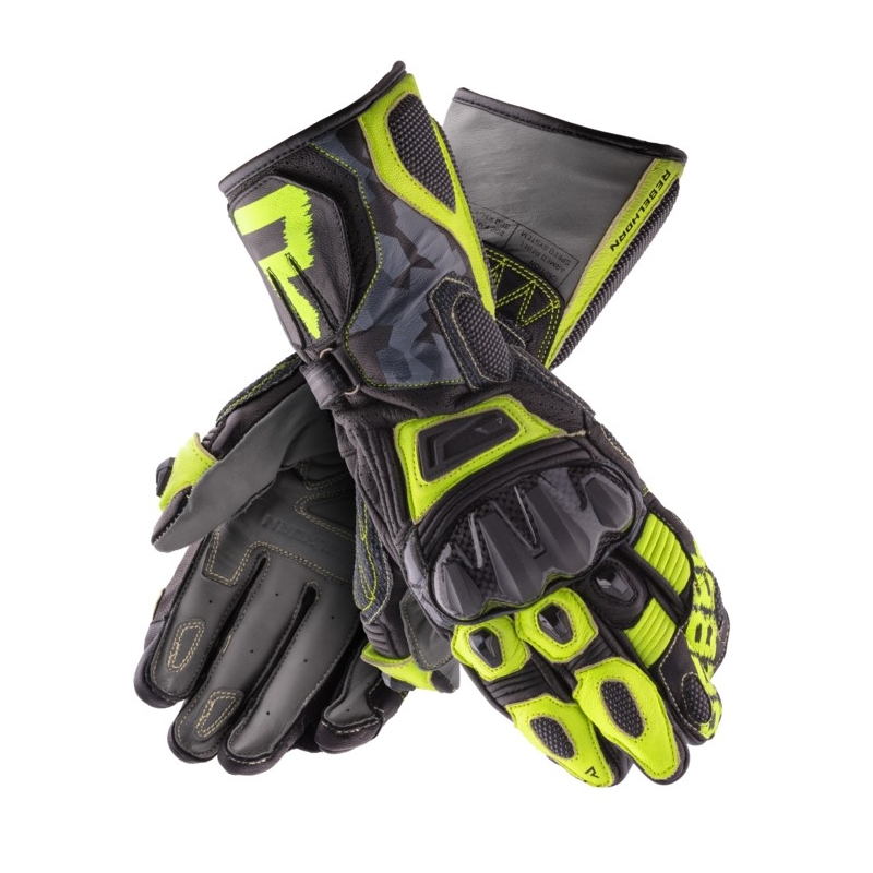 Motoristične rokavice Rebelhorn Rebel black-camo-fluo yellow razprodaja