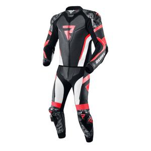 Rebelhorn Rebel Black-White-Fluo Red Motorcycle Coverall razprodaja