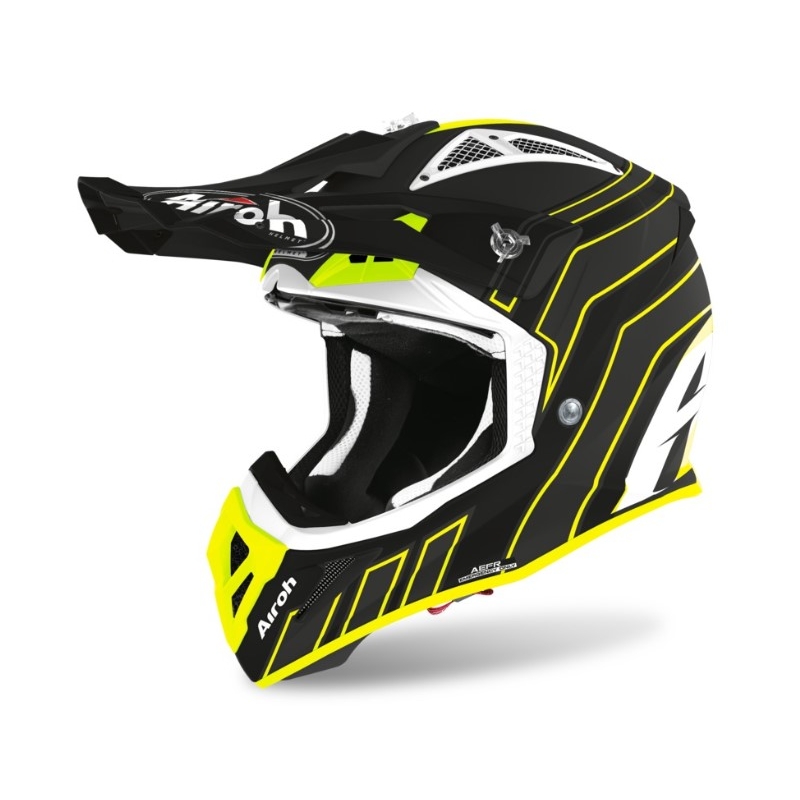 Motokros čelada Airoh Aviator Ace Art black-fluo yellow