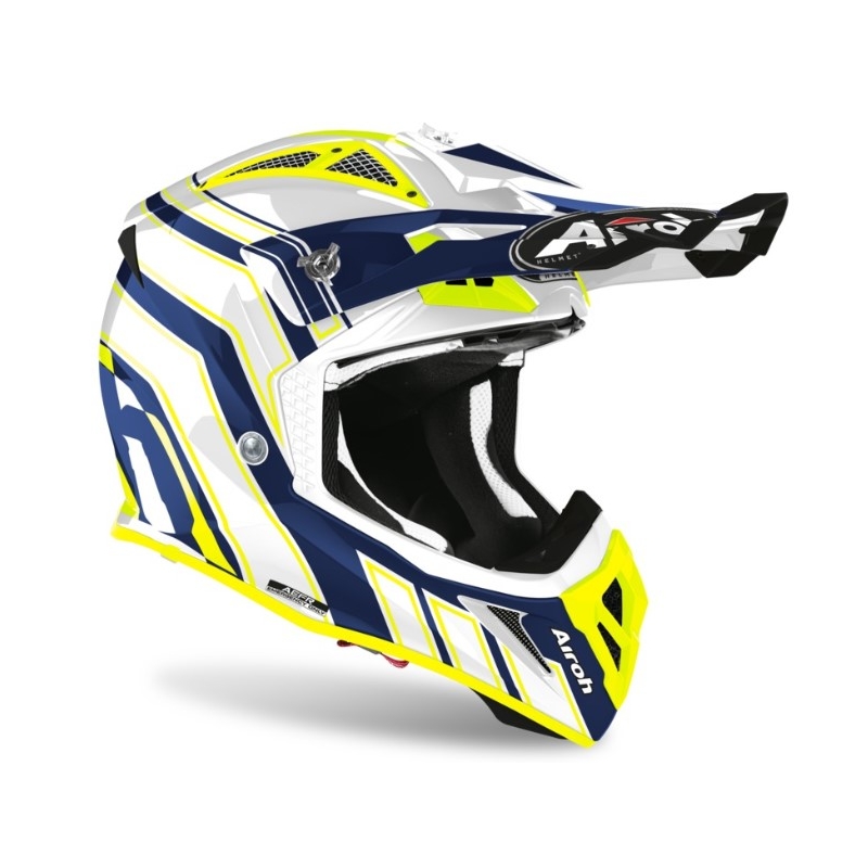 Motokros čelada Airoh Aviator Ace Art blue-white-fluo yellow 2021