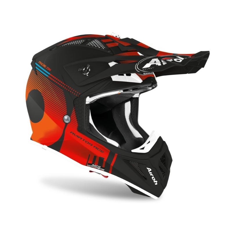Motokros čelada Airoh Aviator Ace Nemesi black-orange razprodaja