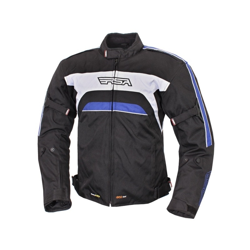 RSA Iron Black and Blue Motorcycle Jacket razprodaja