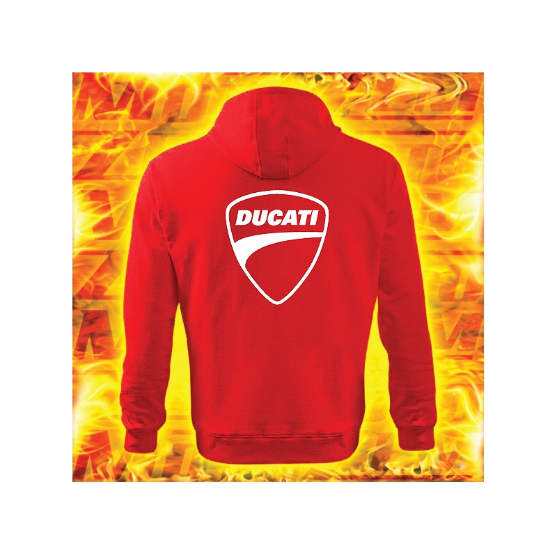 Mikina s motivom Ducati 2 rdeča s kapuco razprodaja
