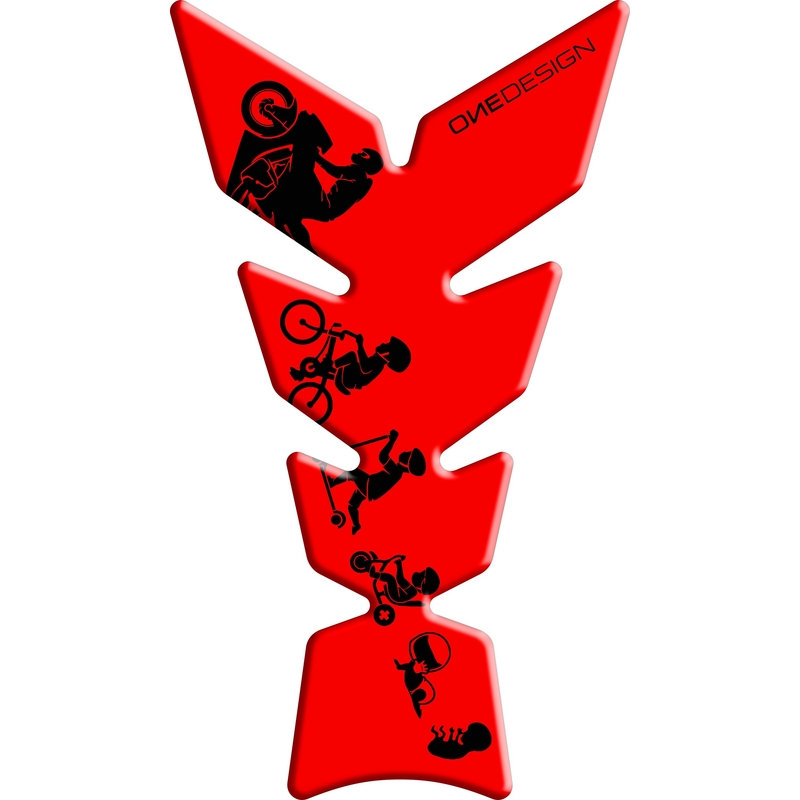 Nalepka za rezervoar goriva Natisni - Moon fluo rdeča razprodaja