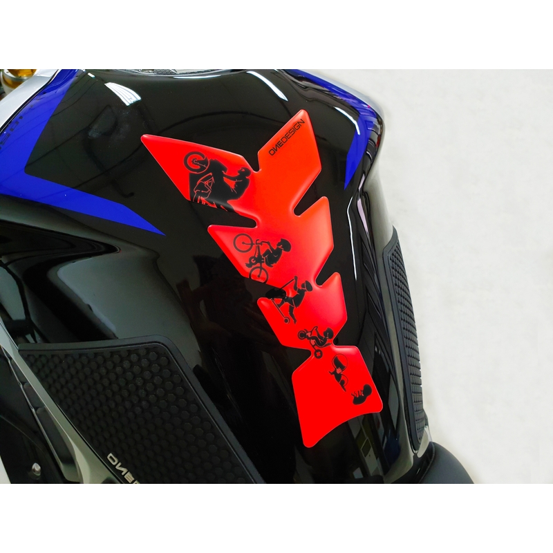 Nalepka za rezervoar goriva Natisni - Moon fluo rdeča razprodaja