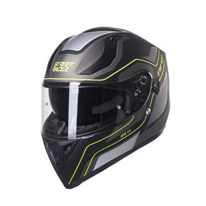 Integral motoristična čelada Street Racer SR I1 črno-siva fluo rumena - razred II