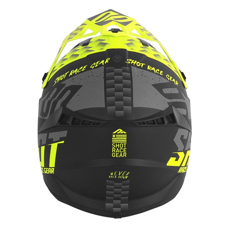 Motokros čelada Shot Lite Rush črno-sivo-fluo rumena