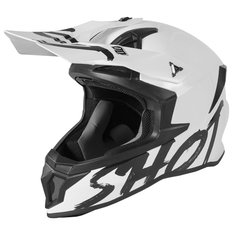 Motokros čelada Shot Lite Uni Solid White Gloss razprodaja