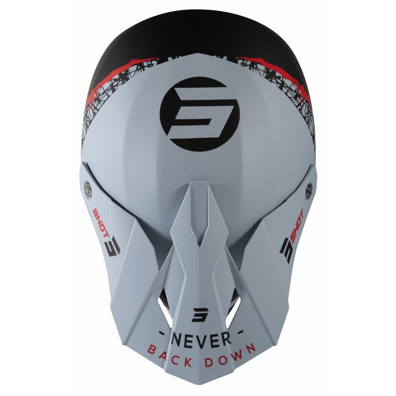 Motokros čelada Shot Furious Storm black-grey-red