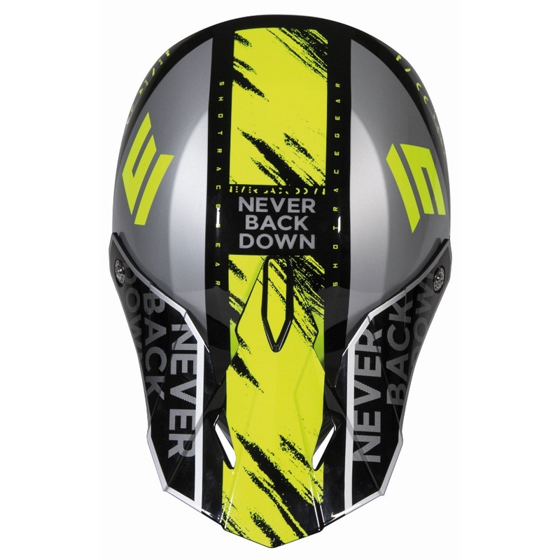 Motokros čelada Shot Furious Draw črna-siva-fluo rumena