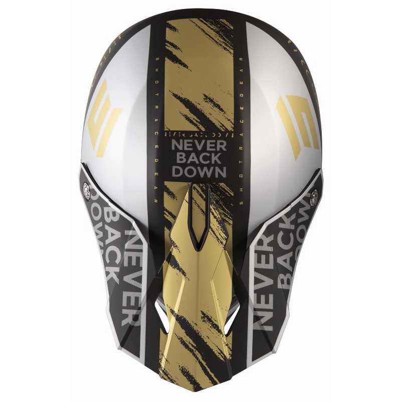 Motokros čelada Shot Furious Draw black-silver-gold