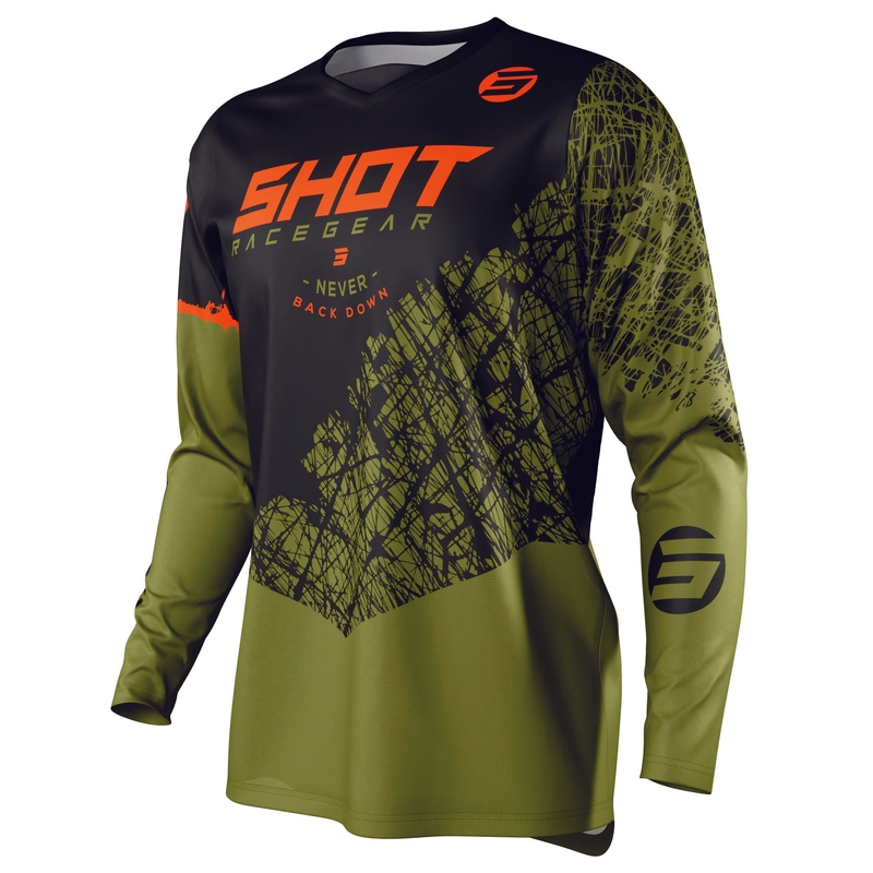 Motokros majica Shot Devo Storm black-khaki green