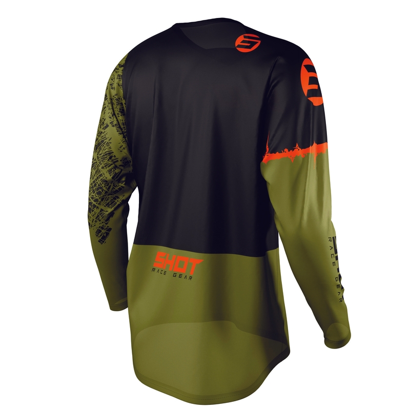 Motokros majica Shot Devo Storm black-khaki green