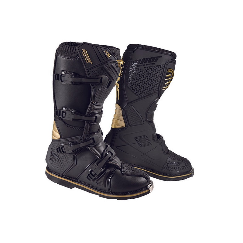 Shot X10 2.0 Black and Gold Motorcycle Boots razprodaja