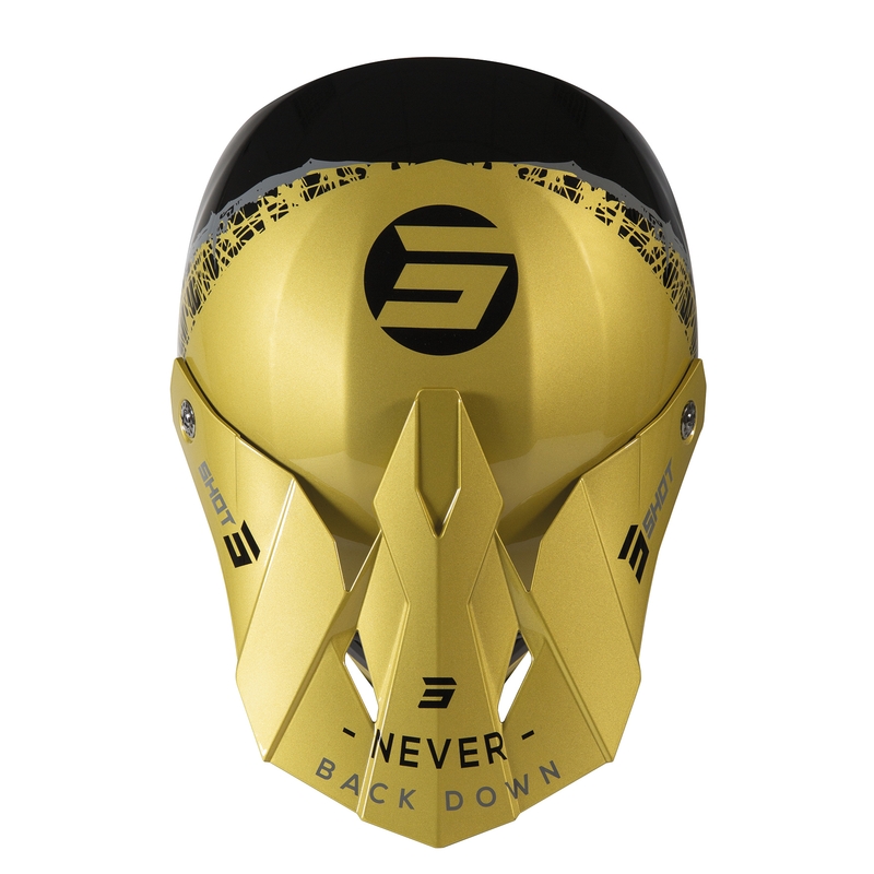 Otroška motokros čelada Shot Furious Storm black-grey-gold
