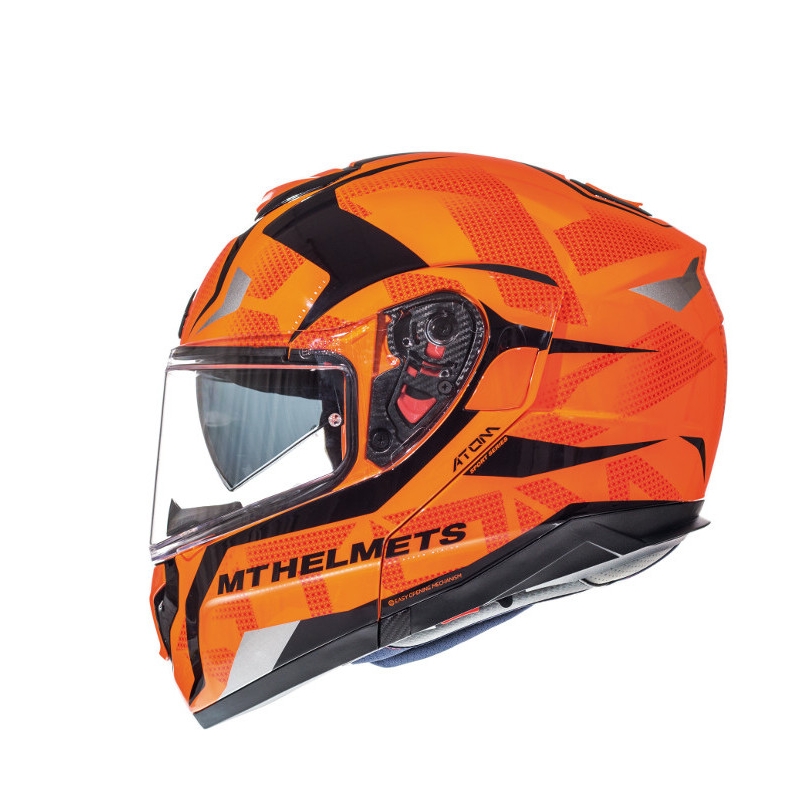 MT Atom Divergence fluo oranžna tip-up motoristična čelada razprodaja
