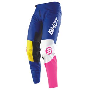 Otroške motokros hlače Shot Devo Storm modro-rumeno-belo-rožnata razprodaja