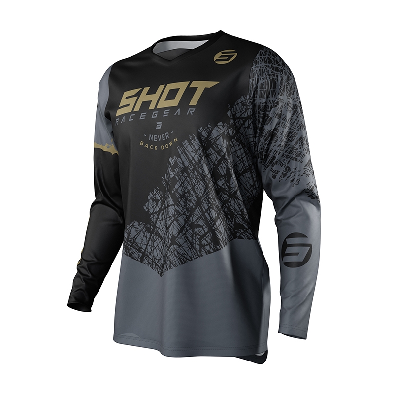 Otroški motokros dres Shot Devo Storm black-grey-gold razprodaja