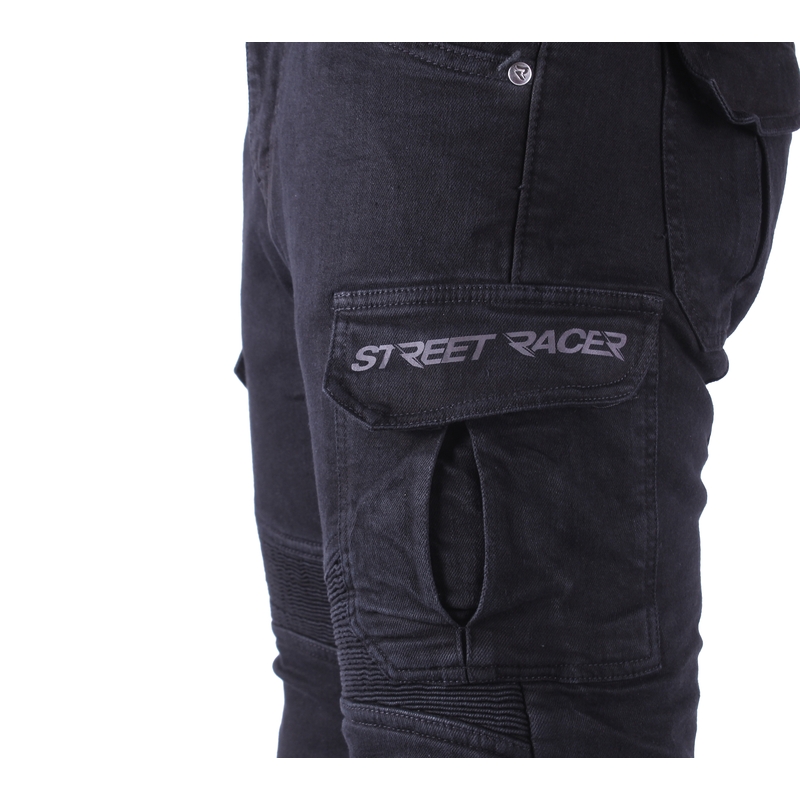 Street Racer Cargo CE Black Motorcycle Jeans