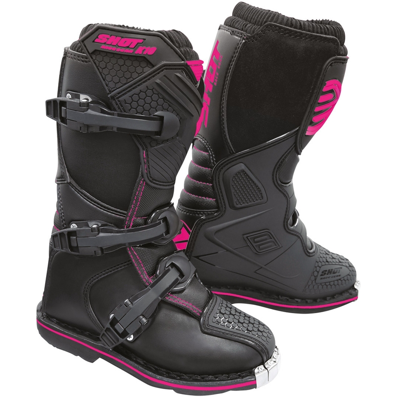 Otroški motoristični škornji Shot K10 2.0 Black and Pink razprodaja