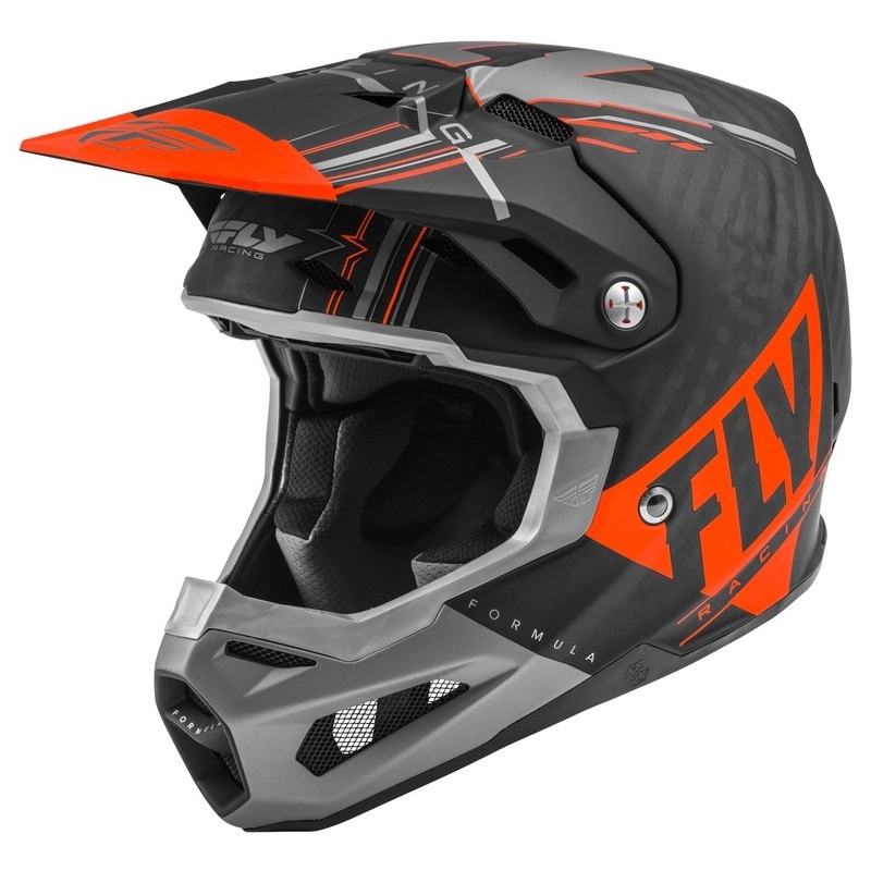 Motokros čelada FLY Racing Formula Vector črna-siva-oranžna