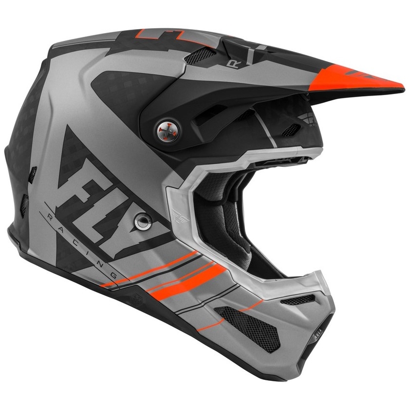 Motokros čelada FLY Racing Formula Vector črna-siva-oranžna