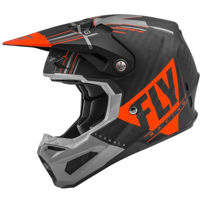 Motokros čelada FLY Racing Formula Vector črna-siva-oranžna