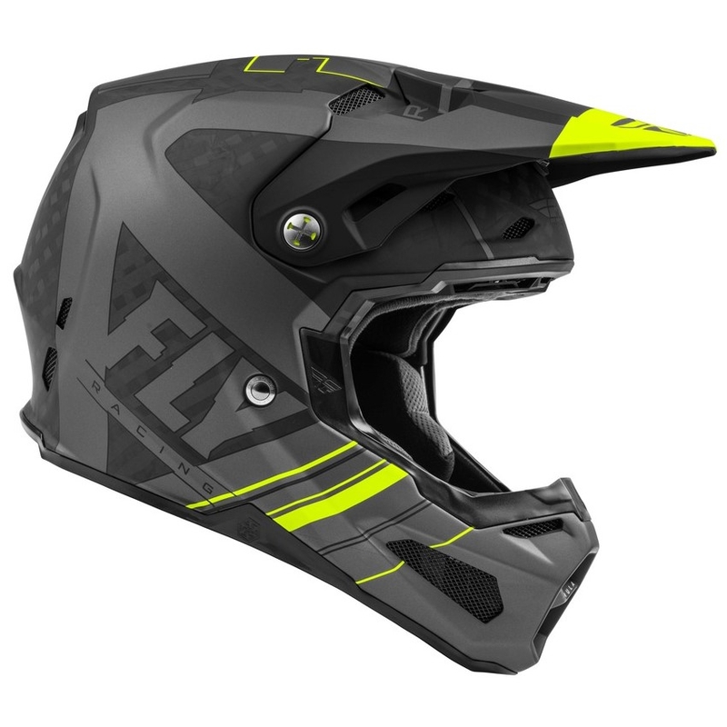 Motokros čelada FLY Racing Formula Vector črno-sivo-fluo rumena