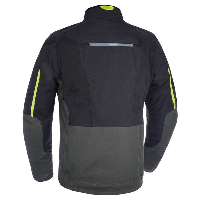 Motoristična jakna Oxford Advanced Hinterland črno-sivo-fluo rumena