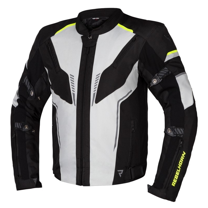 Motoristična jakna Rebelhorn Blast grey-black-fluo yellow razprodaja