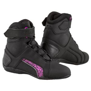 Ženski motoristični škornji Kore Velcro 2.0 Black and Purple