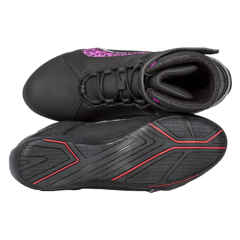 Ženski motoristični škornji Kore Velcro 2.0 Black and Purple