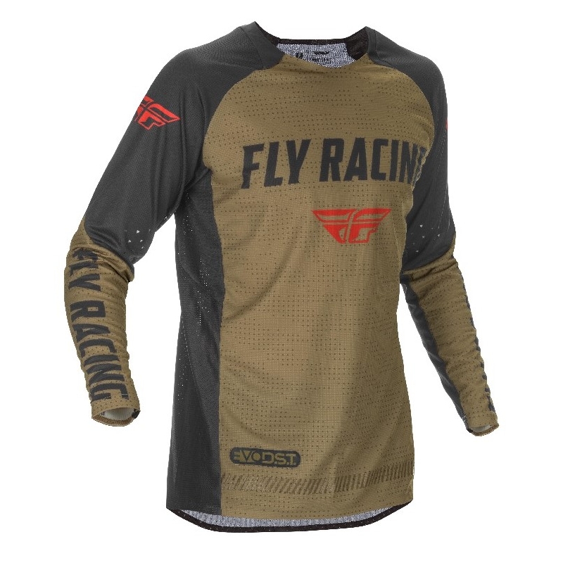 Motokros majica FLY Racing Evolution 2021 zelena-črna-rdeča razprodaja
