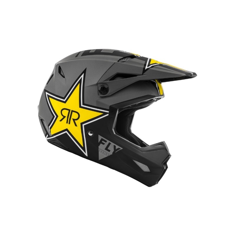 Motokros čelada FLY Racing Kinetic Rockstar sivo-črno-rumena