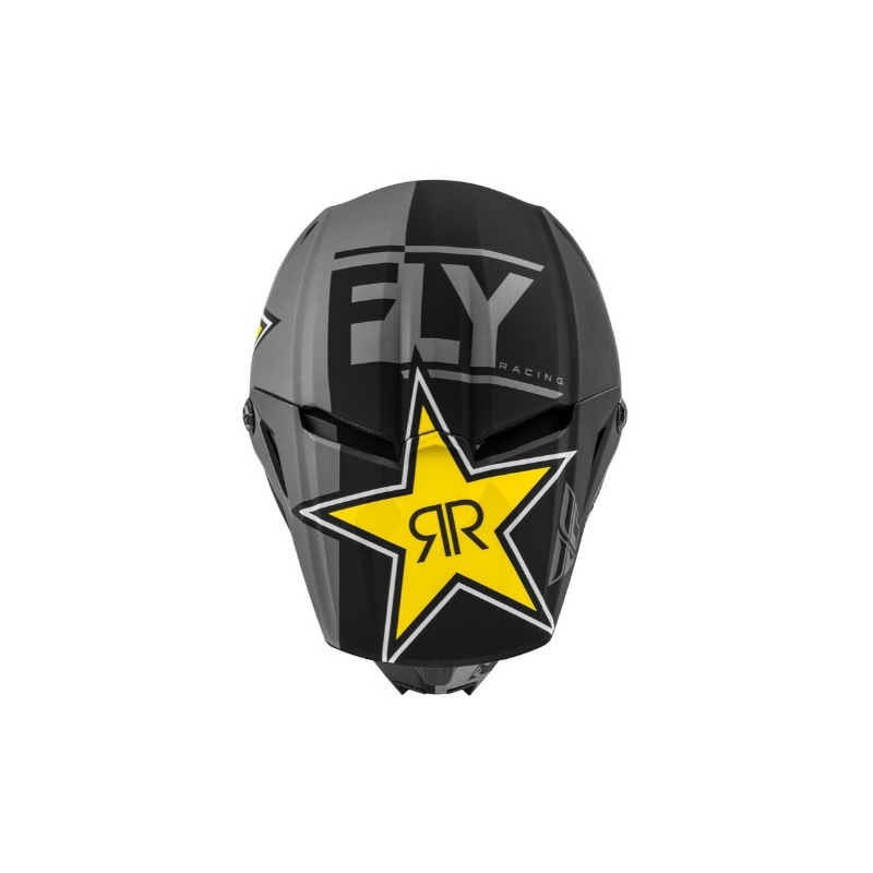 Motokros čelada FLY Racing Kinetic Rockstar sivo-črno-rumena