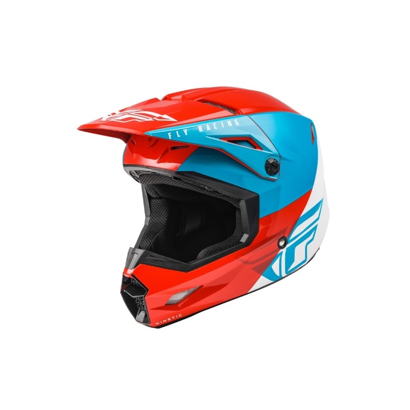 Motokros čelada FLY Racing Kinetic Straight rdeče-belo-modra