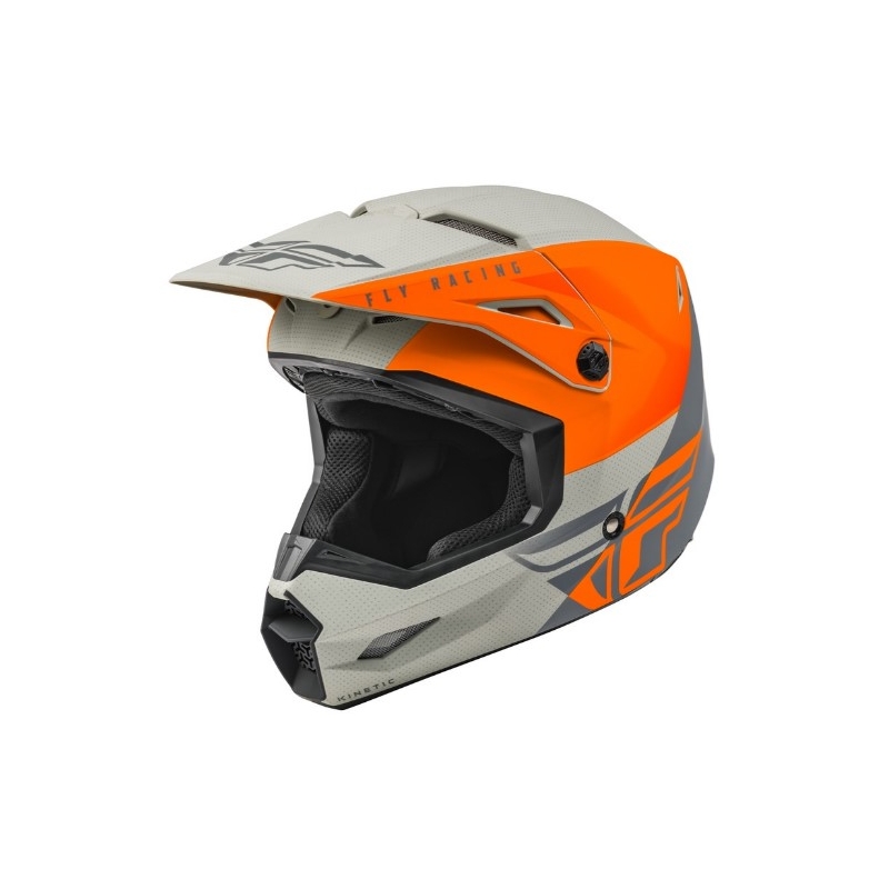 Motokros čelada FLY Racing Kinetic Straight oranžno-siva razprodaja