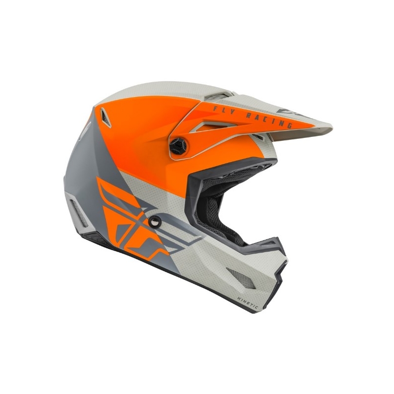 Motokros čelada FLY Racing Kinetic Straight oranžno-siva razprodaja
