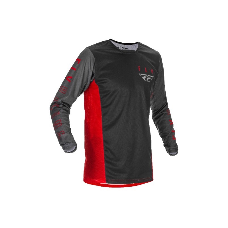 Motokros dres FLY Racing Kinetic K121 2021 rdeča-siva-črna razprodaja