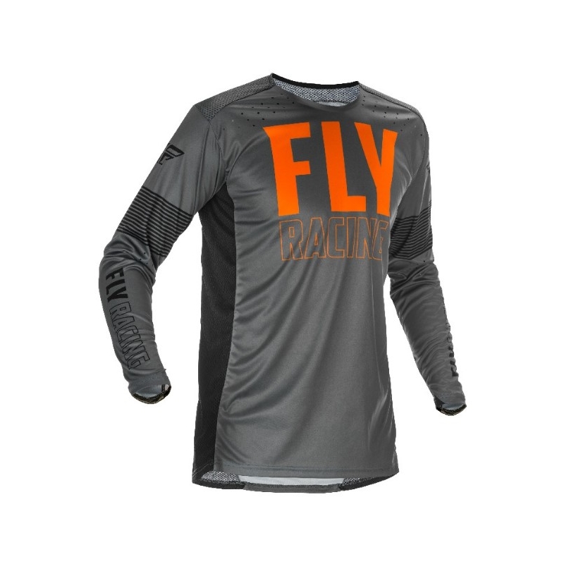 Motokros majica FLY Racing Lite 2021 sivo-oranžno-črna