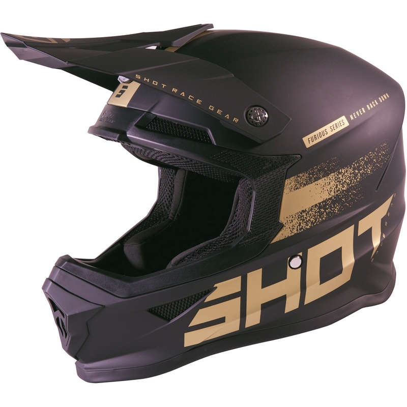 Motokros čelada Shot Furious Raw 2.0 black-gold razprodaja