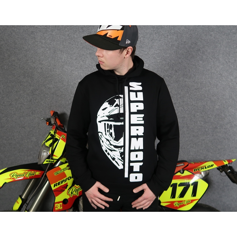 Moška majica s kapuco SUPERMOTO black