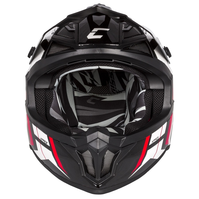 Cassida Cross Pro II Contra motokros čelada bela-rdeča-črna