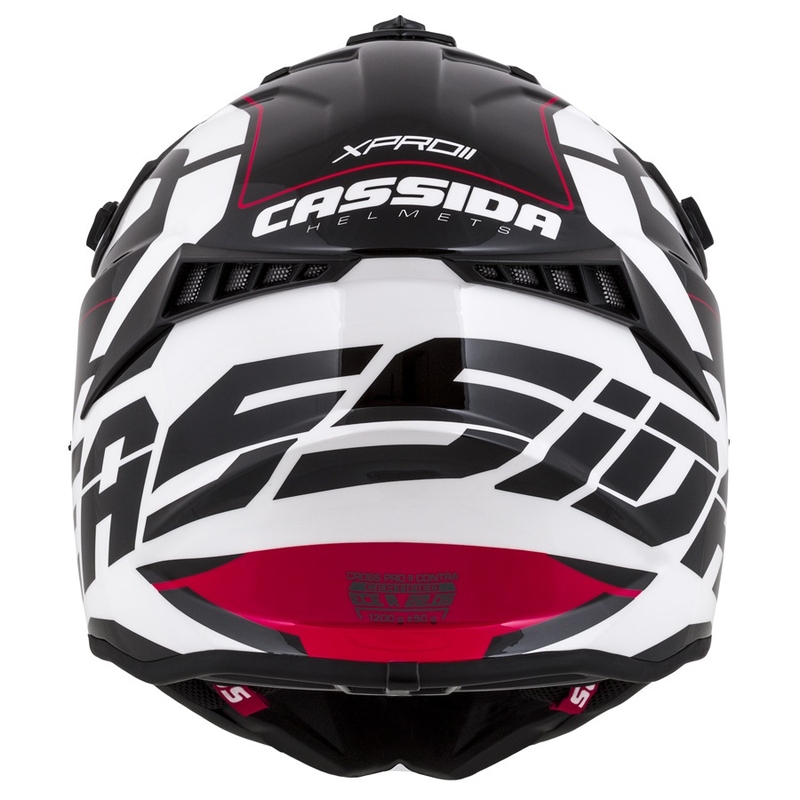 Cassida Cross Pro II Contra motokros čelada bela-rdeča-črna